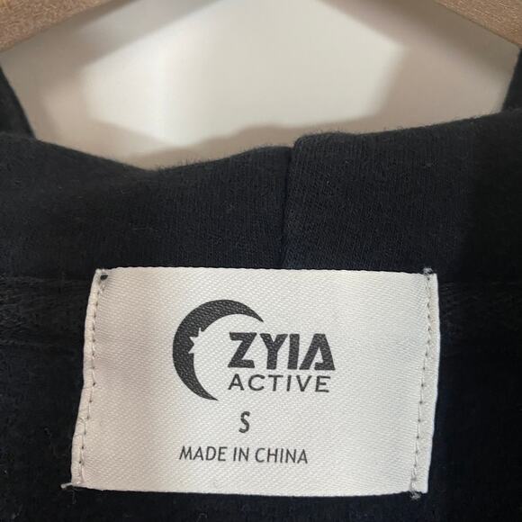Zyia Active Black Hooded Pullover Sweater Front Pocket Sz S - Picture 6 of 9